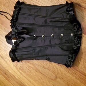 𝅺BLACK Lace Up Corset Size Small